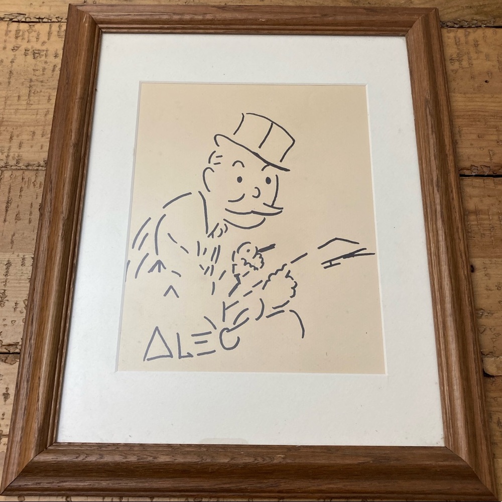 Alec Monopoly Framed Sketch Rare